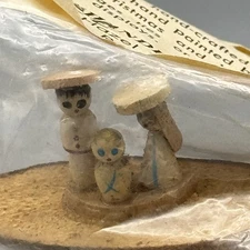 Vtg Hazel Pearson Handicrafts Miniatures Tiny 3/4" Navivity Set Wood Handpainted