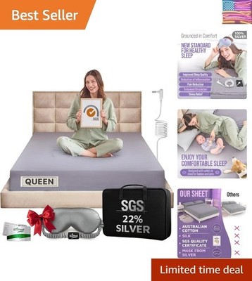 Luxury Grounding Sheets Queen 22% Silver Fiber, 74% Cotton, 4% Silk, SGS Qual...