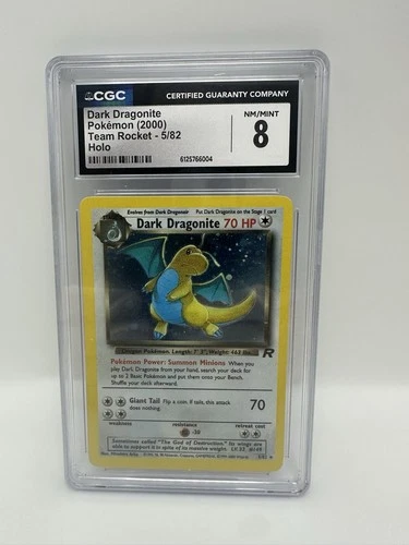 Pokémon Dark Dragonite CGC 8 Team Rocket 5/82 Holo English 2000