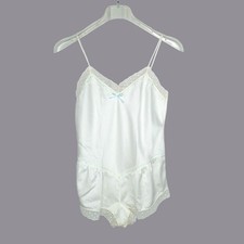 Vintage Lord Taylor Lingerie Bodysuit Small White Slip