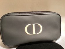 Christian Dior Large Black cosmetic makeup toiletry bag NWOB