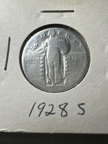 1928S Vintage Standing Liberty Quarter, 90% FINE SILVER: Roaring 20s