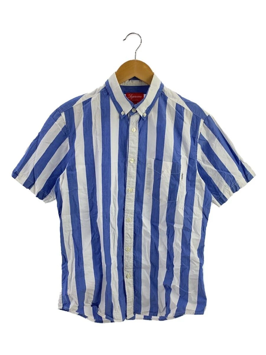 Chemise Supreme manches courtes/S/coton/bleu/rayures
