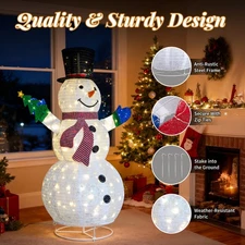 Christmas Snowman Holding Small Tree 5.7FT for Outdoor Holiday Decorations