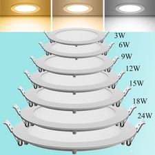 LED Panel Einbaustrahler Flach Deckenleuchte Einbauleuchte Einbauspot 230V Rund