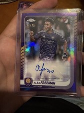 topps chrome alex freeman orlando city sc autograph rookie serial numbered 34/75