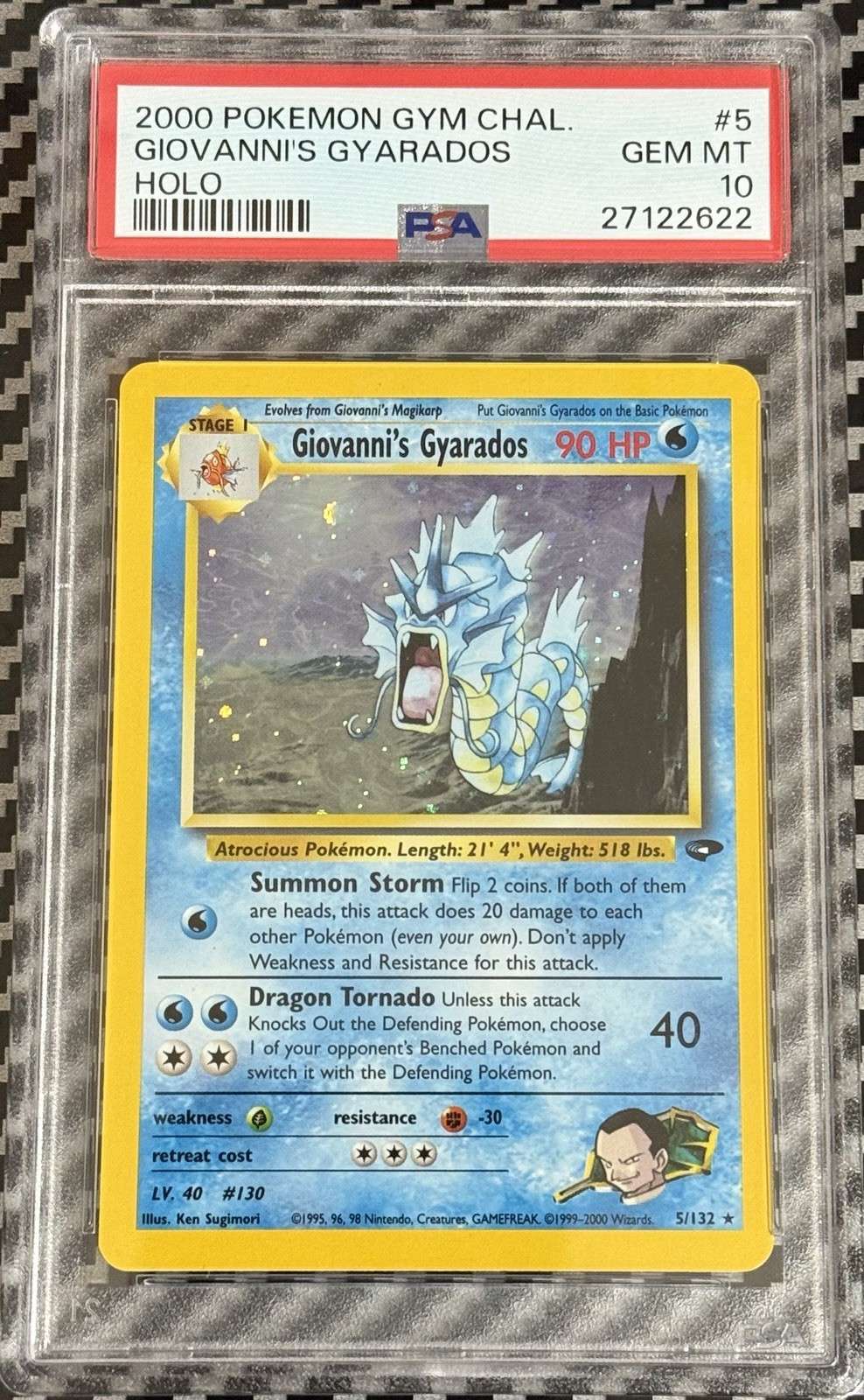 2000 Pokemon Unlimited Gym Challenge #5 Giovanni's Gyarados Holo PSA 10 GEM MINT