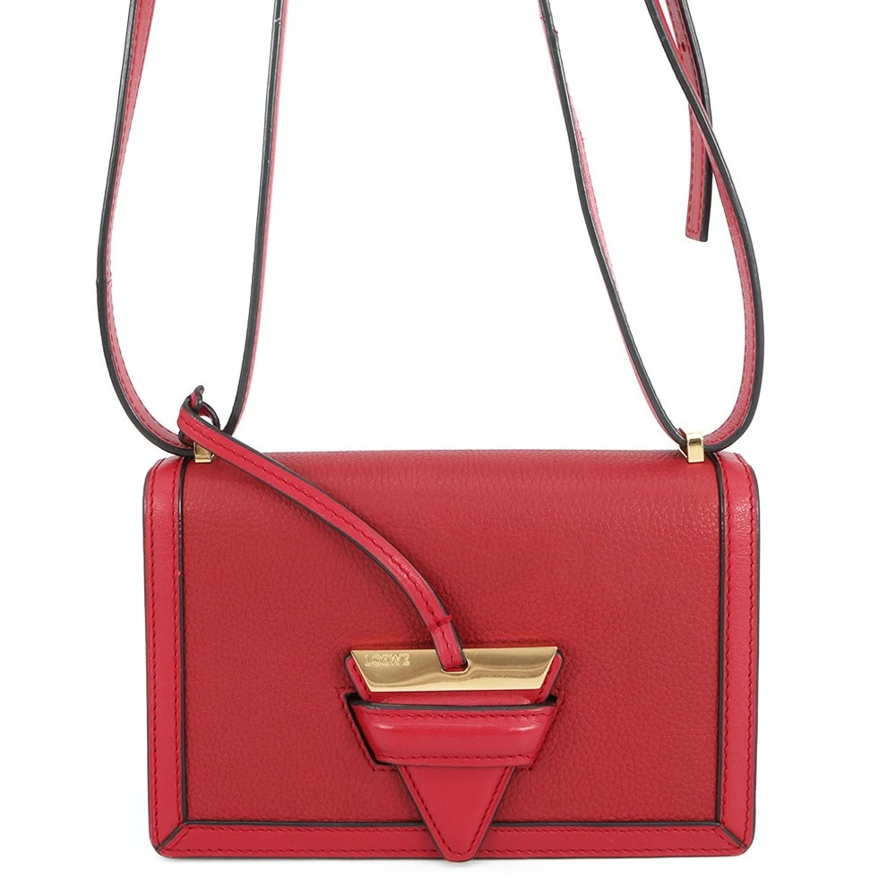 Loewe — LOEWE Barcelona Shoulder Bag Leather Red 302.74NP39