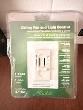 Hunter 27182 Ceiling Fan/Light Control 3-Speed Dual Slide NEW 