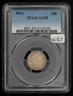 1914 10c Silver Barber Dime - PCGS AU 58 - SKU-X6767