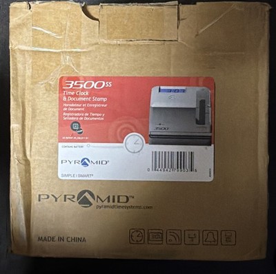 Pyramid 3500SS Light Gray Time Clock and Document Stamp