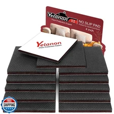 Yelanon Non Slip Furniture Pads -12pcs 4" Furniture Grippers Hardwood Floors,