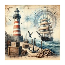 FHBUBPUP Lighthouse Ship Diamond Art Kits for Adults, Multicolored