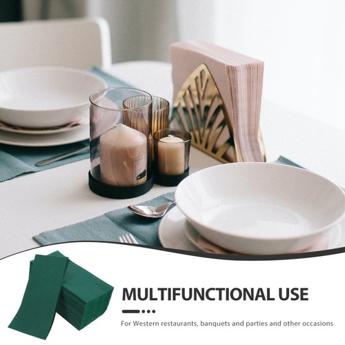 50 Pcs Dust-free Paper Box Banquet Green Dinner Napkins Disposable Thanksgiving - Picture 2 of 12