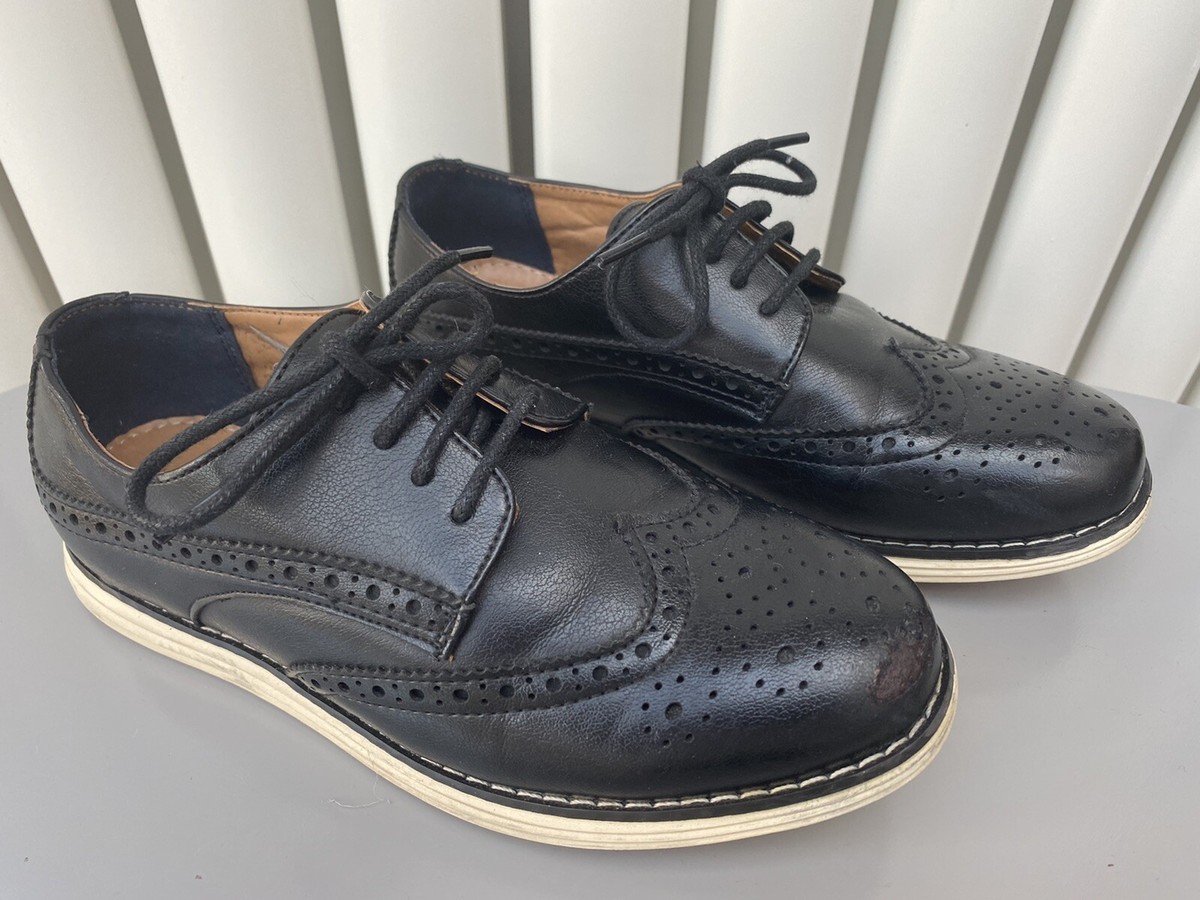 River Island Boys Black Brogues, Size Child 13/ 32 Smart School Shoes,  Wedding