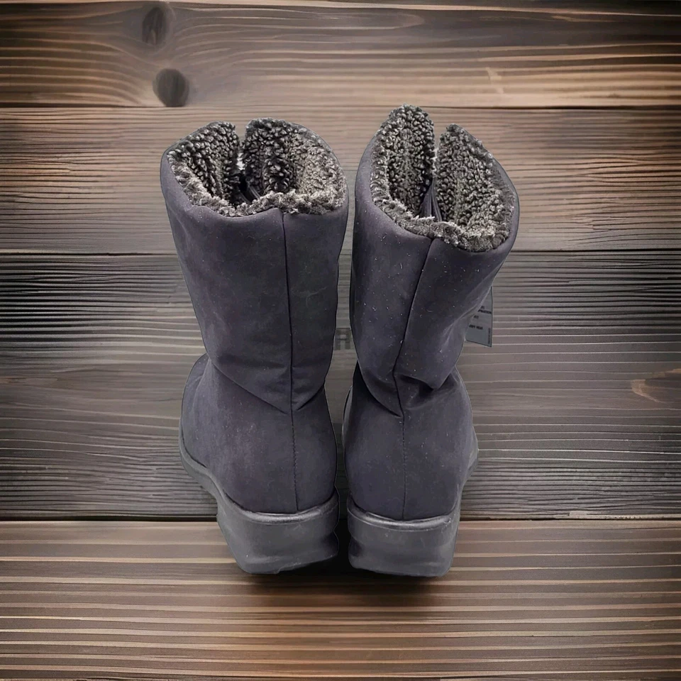 Nuevo Sin Caja Calentadores Puntera Canadá Negro Michelle Cremallera Frontal Polar Forrado Botas 7 Foto 4 de 4