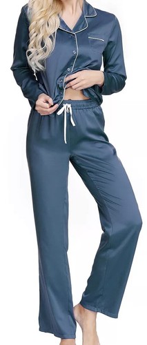 Ink+Ivy Blue Shirt Top and Pant Pajama Set Women's Size Medium - Picture 3 of 5
