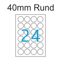 2400 StüCk 40Mm Etiketten Rund 100 Blatt A4 Luma Aufkleber Weiß Bedruckbar 40X40