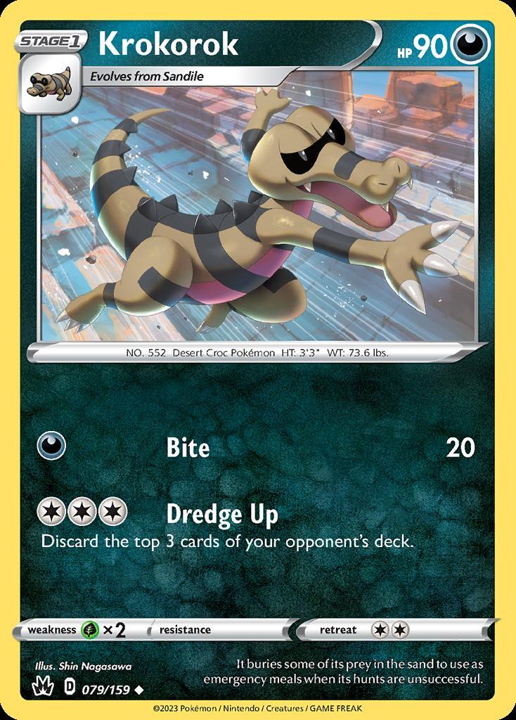 Pokemon Krokorok (79/160) Crown Zenith LP REVERSE HOLO