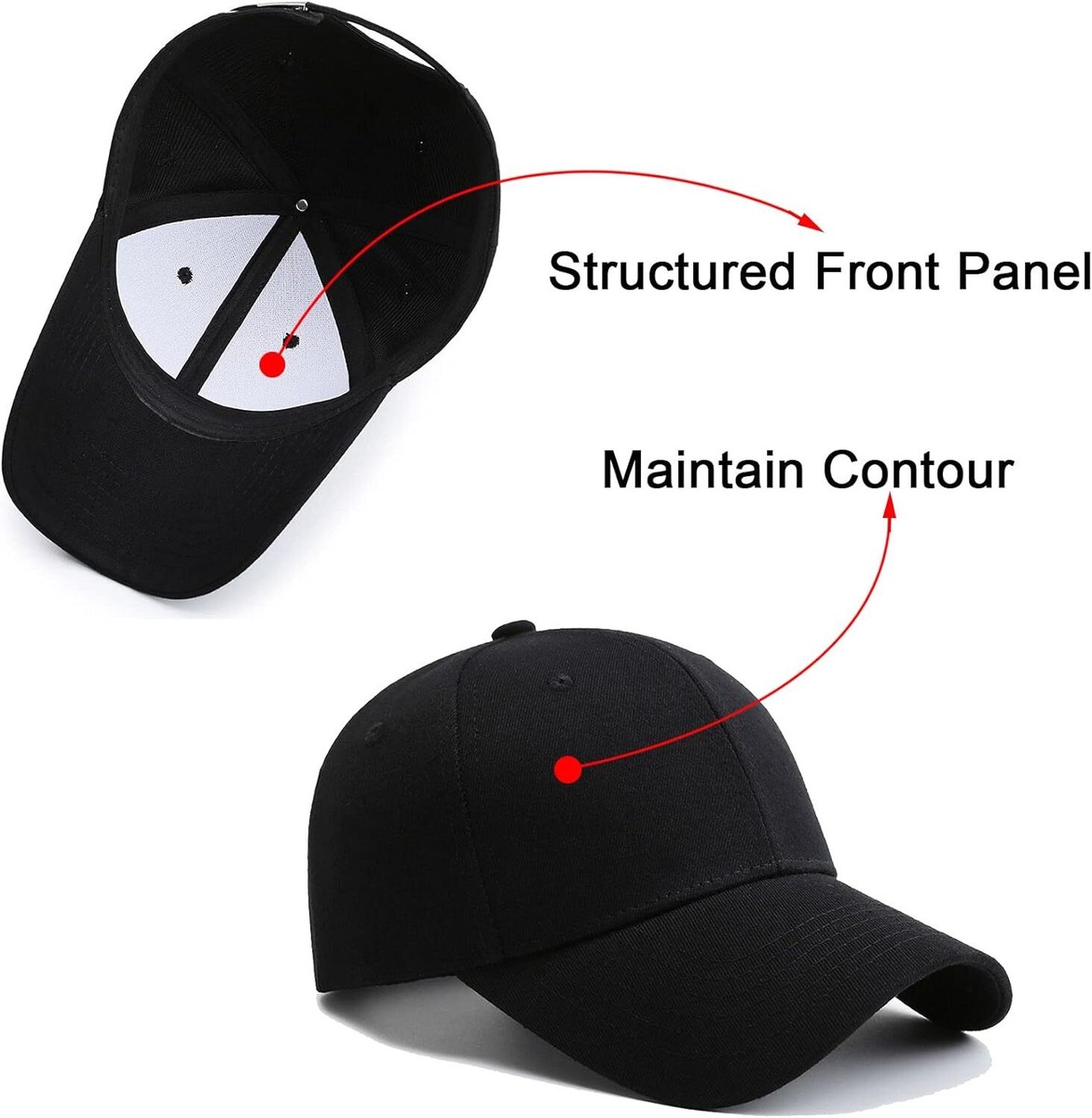 2 Packs Grey+black Baseball Cap Golf Dad Hat For Men And Women 2 Pack Baseball Caps Golf Dad Hats,Ajustable Vintage Washed  main image 4