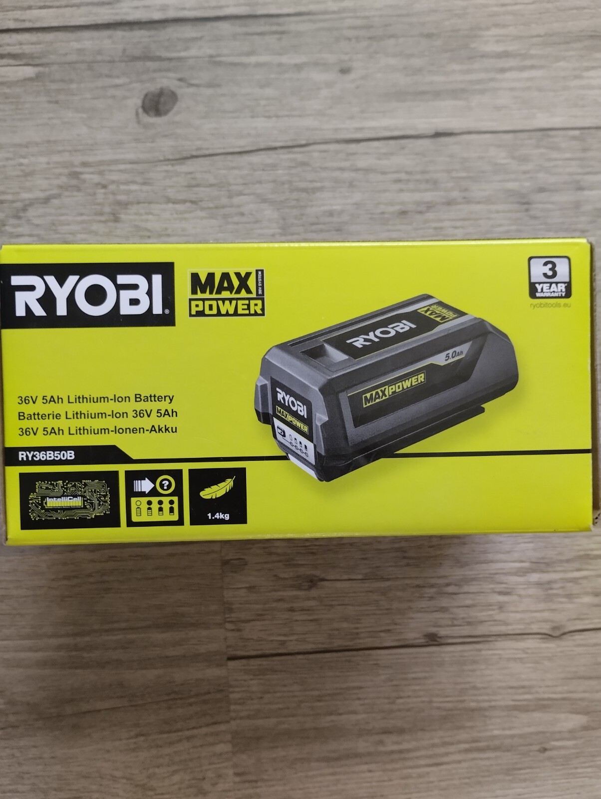 Batterie RYOBI 36V MaxPower 5,0 Ah au lithium pour outils de jardin