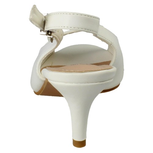 SPOT ON F1R2045 Ladies Sling Back Wide Fitting Peep Toe Sandal / Shoe Heels - Picture 3 of 45