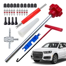 Tire Valve Stem Core Quickly Replacement Tool Kit,With Stem Removal Tool Set