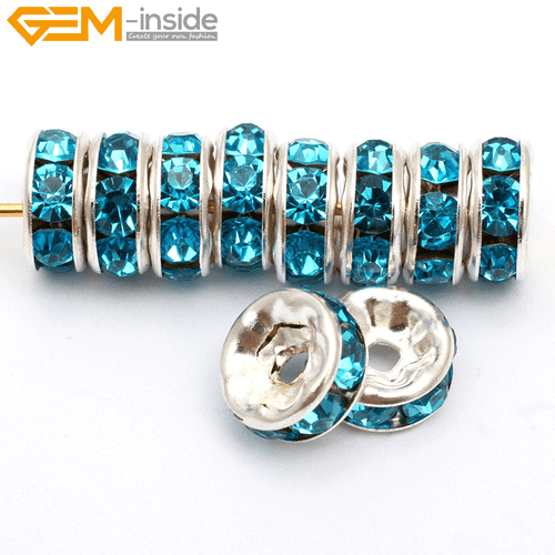Rondelle Czech Crystal Rhinestone Spacer Loose Beads 100 Pcs For Jewelry Making - Picture 11 of 38