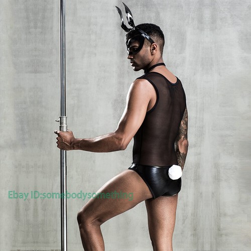 Men's Sexy Lingerie Halloween Nightclub Bunny Uniform Role-Playing Costumes - Picture 4 of 5