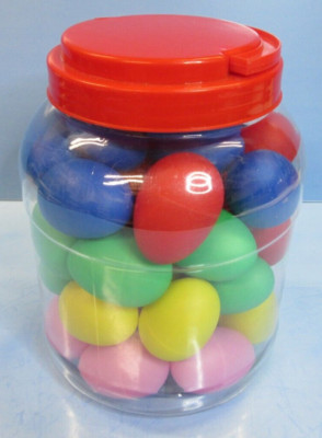 EGG-BOX1 Box mit 40 Plastik Schütteleier - Shaker