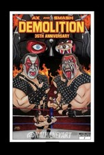 AX & SMASH Demolition Auto Signed WWF 11x17 Art Print COA WWE