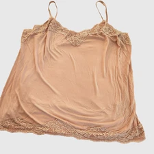 Womens Peach Lace-Trimmed Cami Y2K dainty top deva core fashion slip design