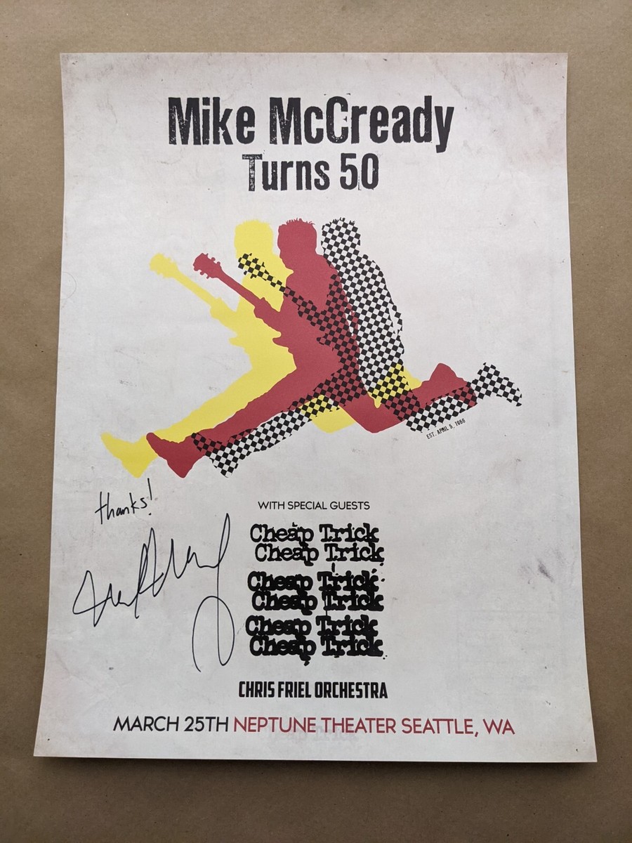 Signed Mike McCready Poster 50th Birthday Party Autograph Pearl