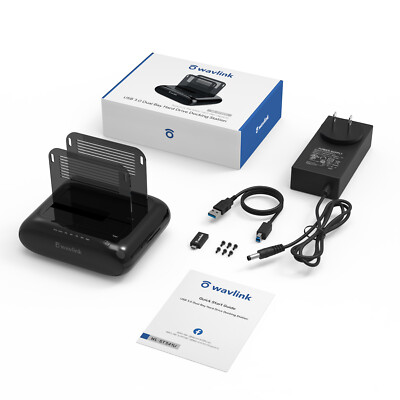 External Hard Drive Enclosure 3.5/2.5'' SATA SSD HDD Docking Station 2x20TB SATA