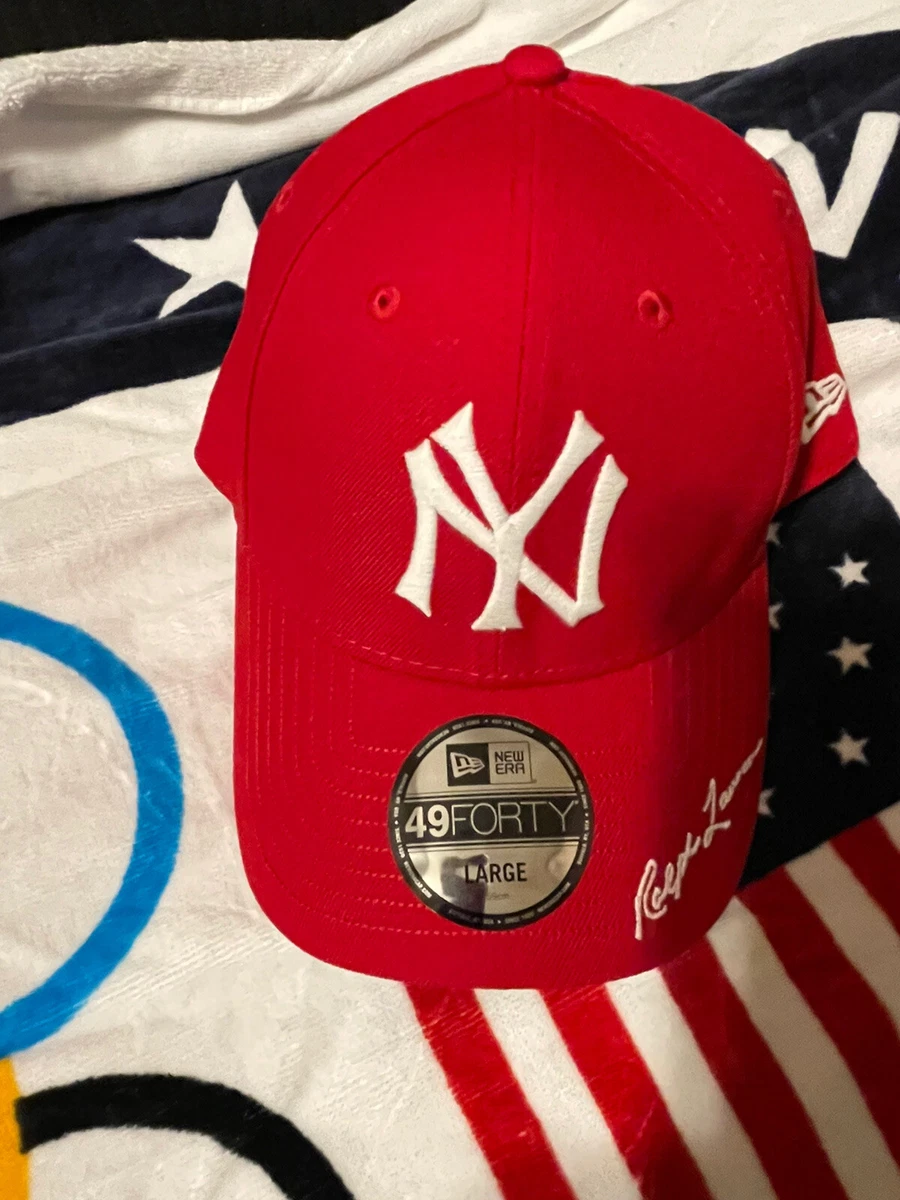 Polo Ralph Lauren Red New York NY Yankees Fitted Baseball Cap Hat