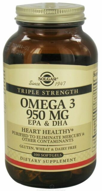 2x Solgar Triple Strength Omega-3 950 MG Softgels 100 for sale online | eBay