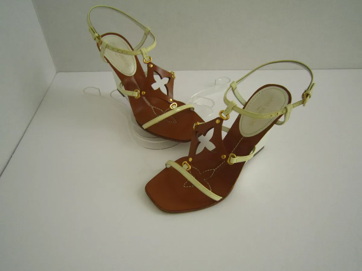 louis vuitton monogram wedge sandals