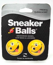 Emoji Sneaker Deodorizer Freshener Balls 2 Pack For Shoes, Bags, Lockers Yellow