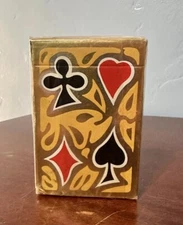 Vintage Golden West Restaurant Deck of Playing Cards Gold Metallic Suited Sealed