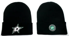 2 FOR 10.95! Dallas Stars flat appliques on 2 Black beanie  cap hat. See details