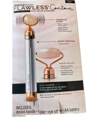 Rose Quartz Vibrating Facial Roller Massager Finishing Touch Flawless  Contour 754502042401| eBay
