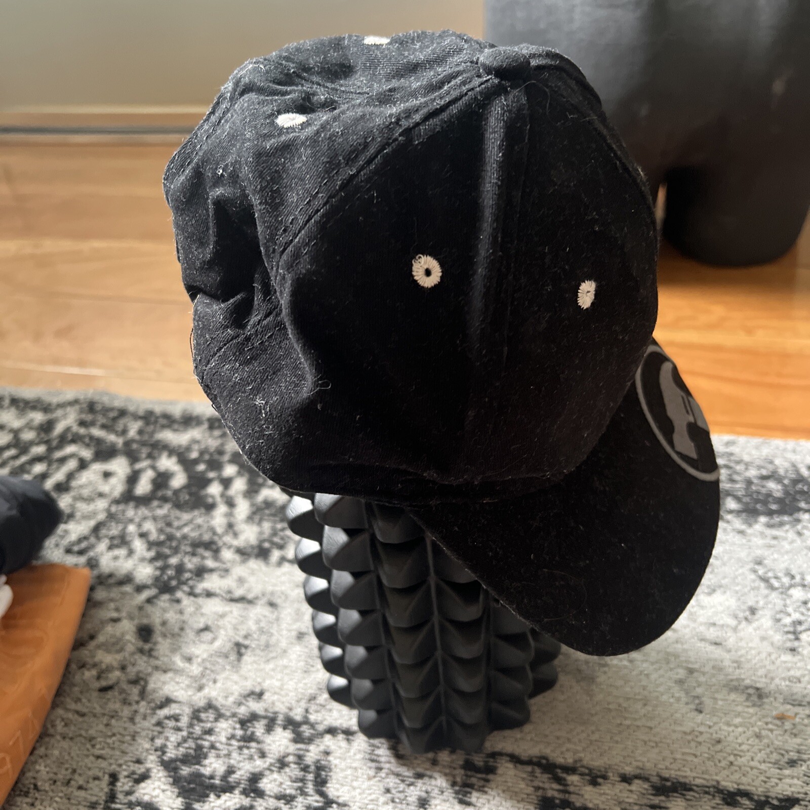 Bunnings Warehouse black cap hat tradie adjustable strap eBay