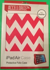 ACCELLORIZE iPAD AIR CASE - RED WHITE CHEVRON...