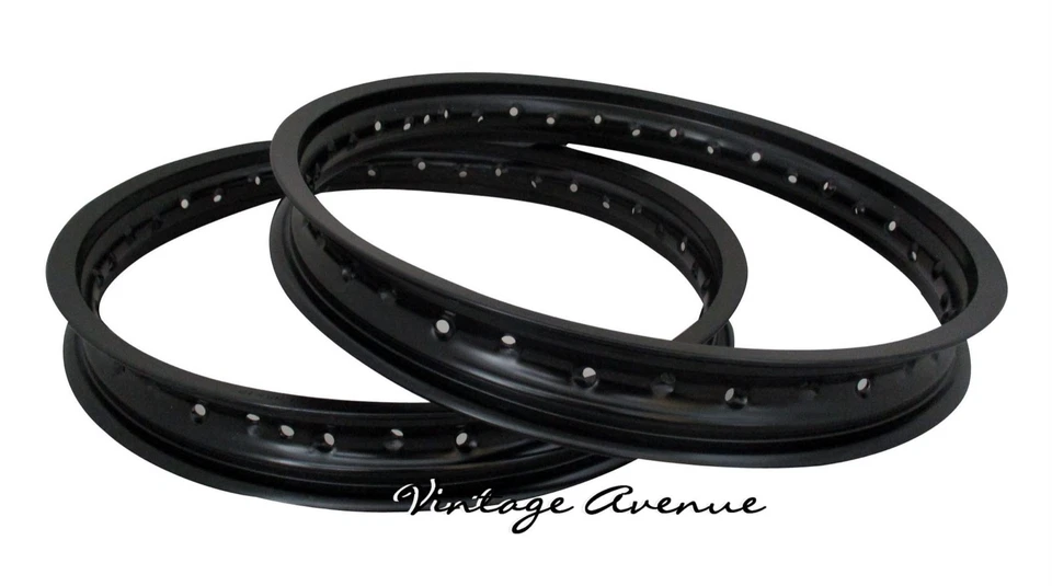 Llanta delantera+trasera SUZUKI TM100 L/M TM125 K/L/M 1973-1975 ALUMINIO (NEGRO) Foto 3 de 4