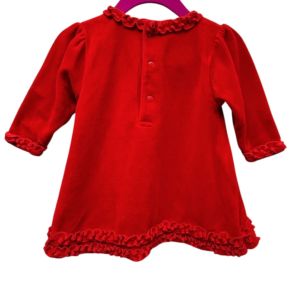 Vestido rojo KOALA BABY con flores a juego 3-6 meses vacaciones Navidad oufit Foto 3 de 4