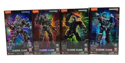 NEW set of 4 Blokees Transformers Classic Class-OPTIMUS MIRAGE SCOURGE MEGATRON