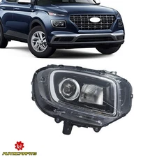 Fit Hyundai Venue 2020-23 Headlight Halogen Headlamp Chrome Right Side W/O DRL