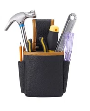 Genuine Leather Tool Pouch with Detachable Adjustable Single Side Tool Belt