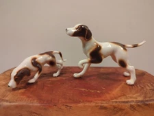 VTG Miniature Bone China English Pointer Dogs - Set Of 2