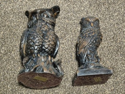 Priory Castings 2 Eulen tolle Stücke sehr guter Zustand Vintage Figuren ohne Verpackung Aufkleber Attac